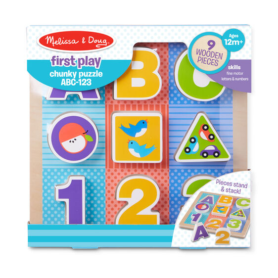 First Play Wooden ABC-123 Chunky Puzzle