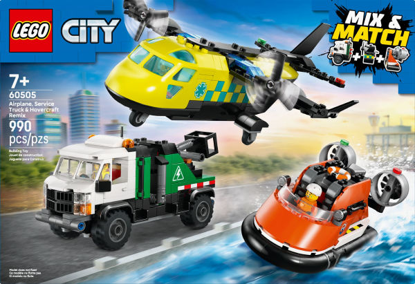 Lego City Airplane, Service Truck & Hovercraft Remix