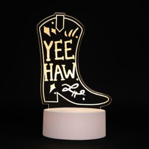 Cowboy Boot Write on Neon Light