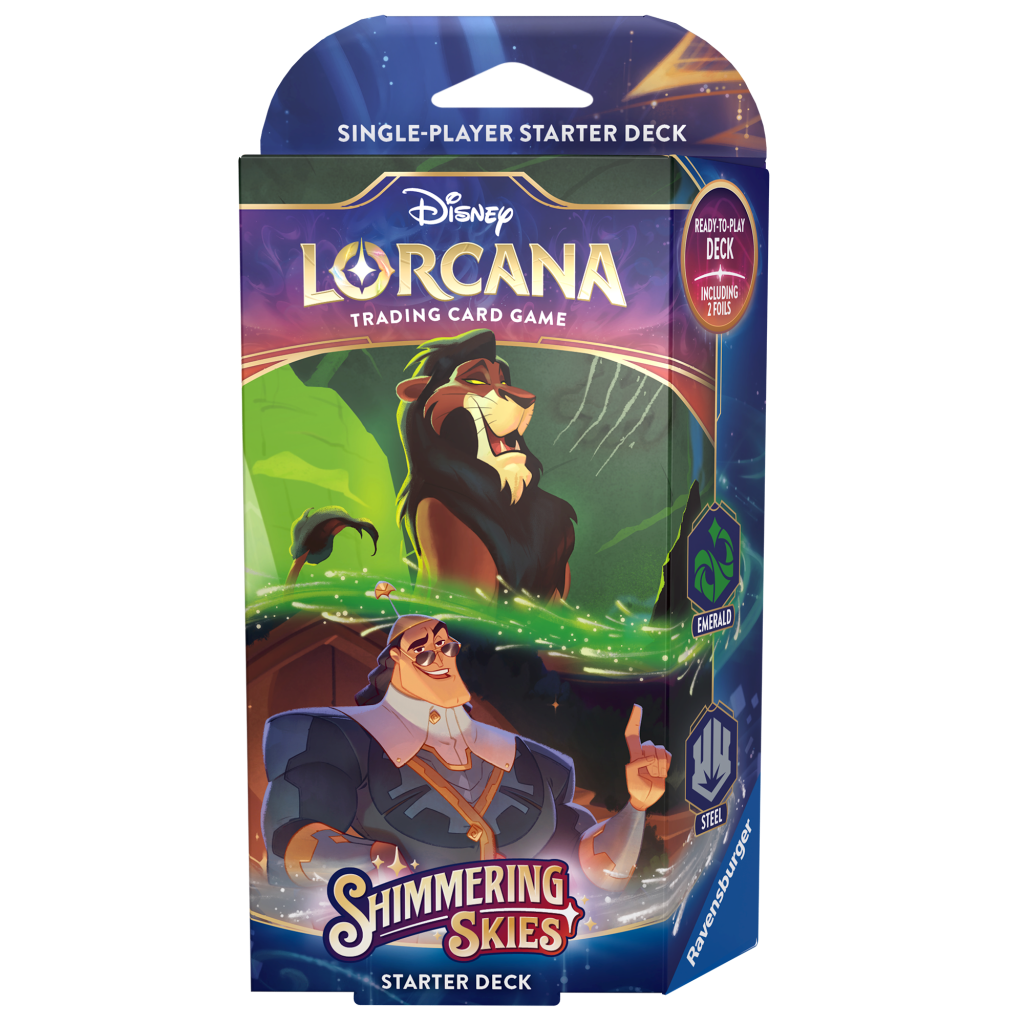 Lorcana Shimmering Skies Scar (Emerald) and Kronk (Steel)