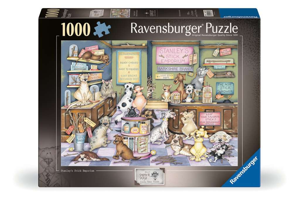 1000 pc Dapper Dogs No. 2 Stanley's Stick Emporium Linda Jane Smith