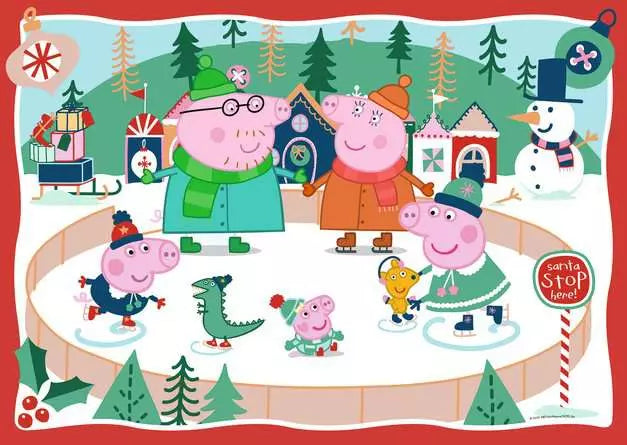24 pc Snow Much Fun! Peppa Pig Giant Floor Puzzle