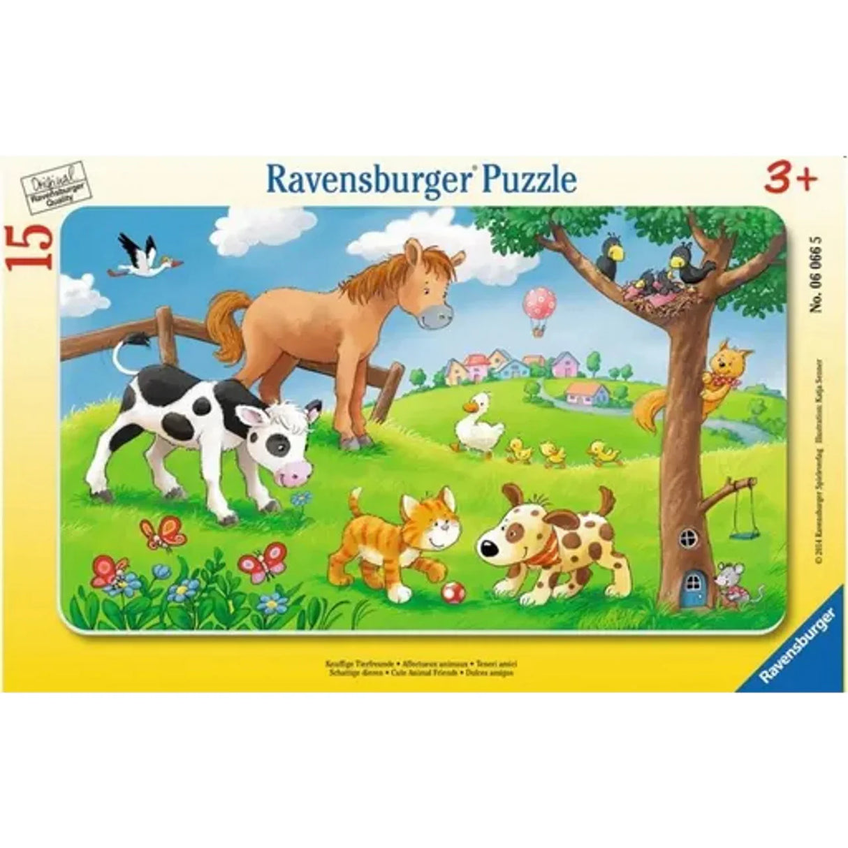 15 pc Cute Animal Friends Flat Puzzle