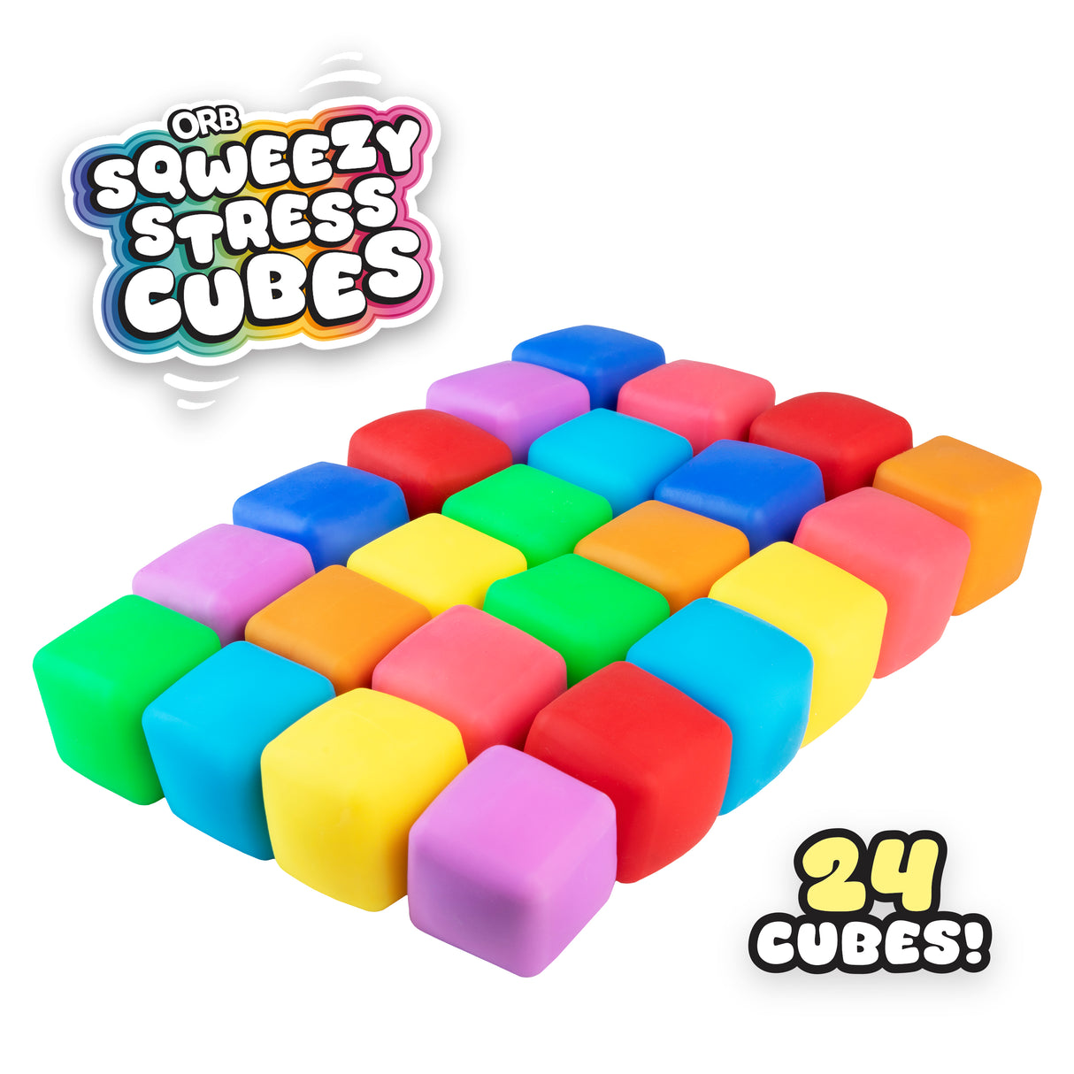 Sqweezy Stress Cubes 24 pc Box Set