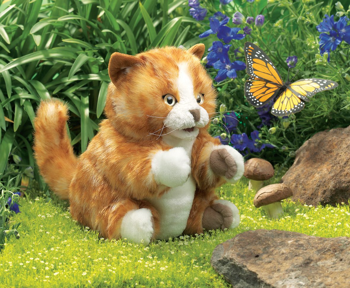 Folkmanis Orange Tabby Kitten Puppet