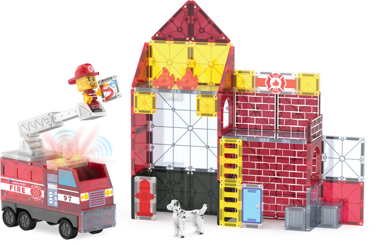 Fire Station Magnatile 50 Pc