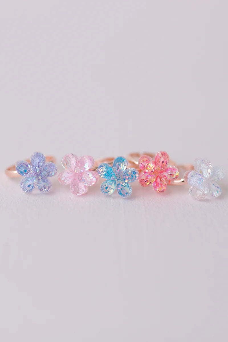 Boutique Shimmer Flower Ring Set 5 pieces