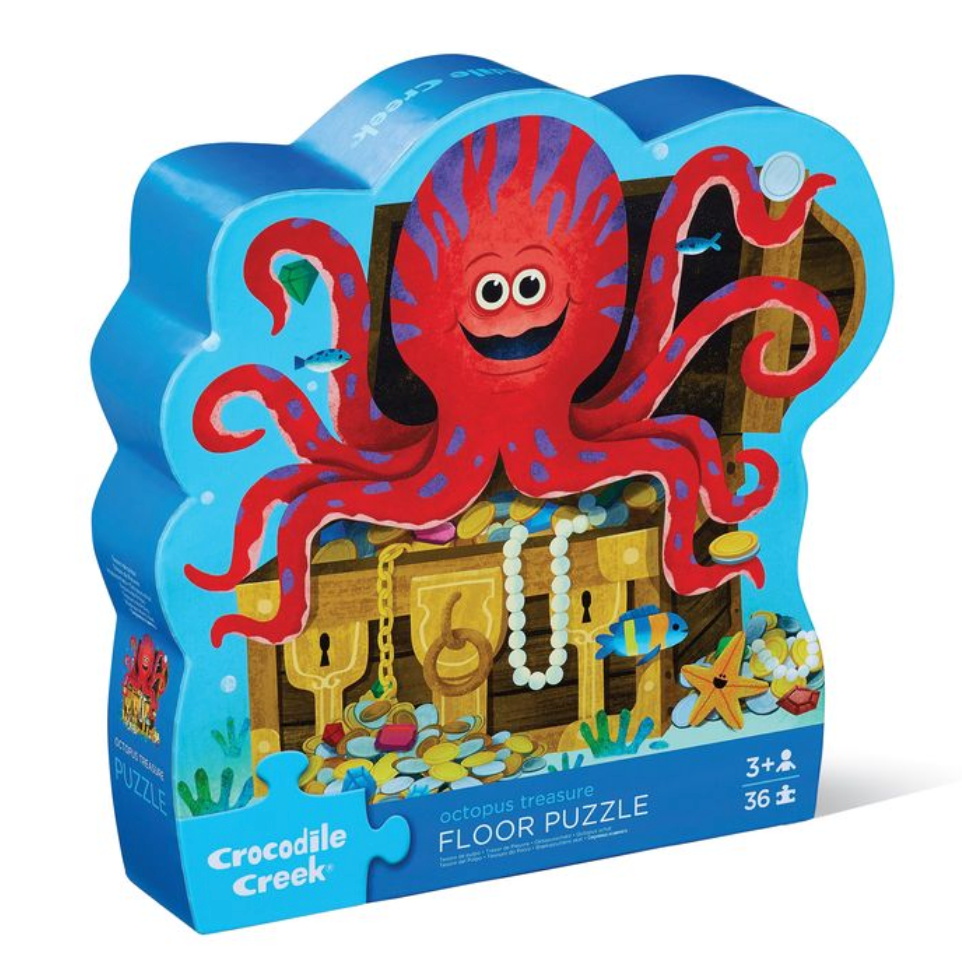 36 Pc Shaped Box Puzzle Octopus Treasure