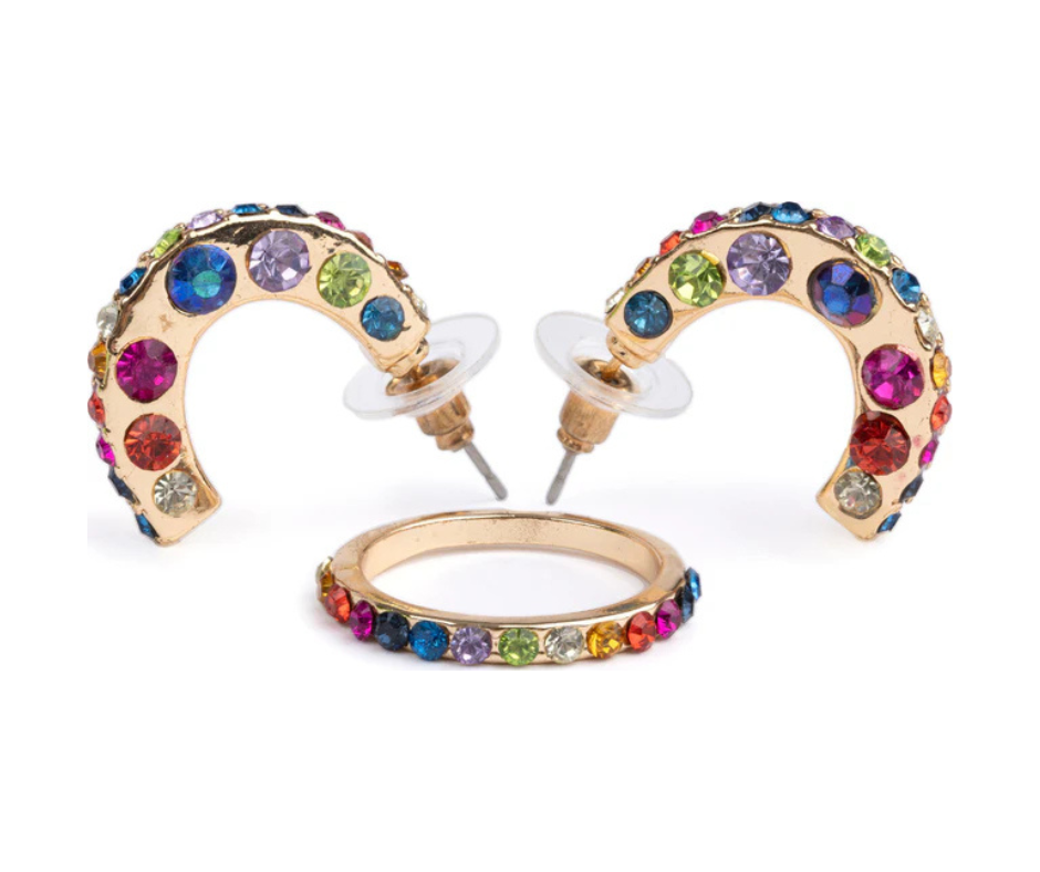 Boutique Chic Rockin' Rhinestone Earrings and Ring Set