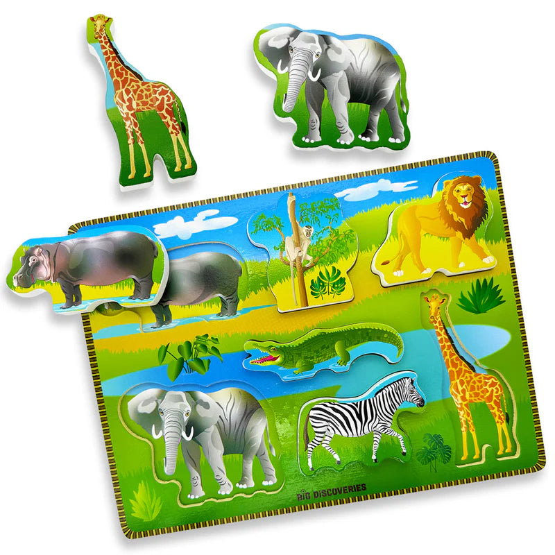 Safari Animals Wooden Chunky Puzzle