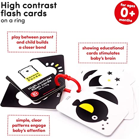 High Contrast Flash Cards on a Ring 0+