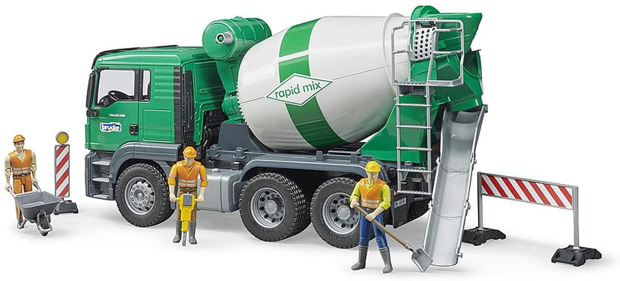 GREEN CEMENT MIXER TRUCK