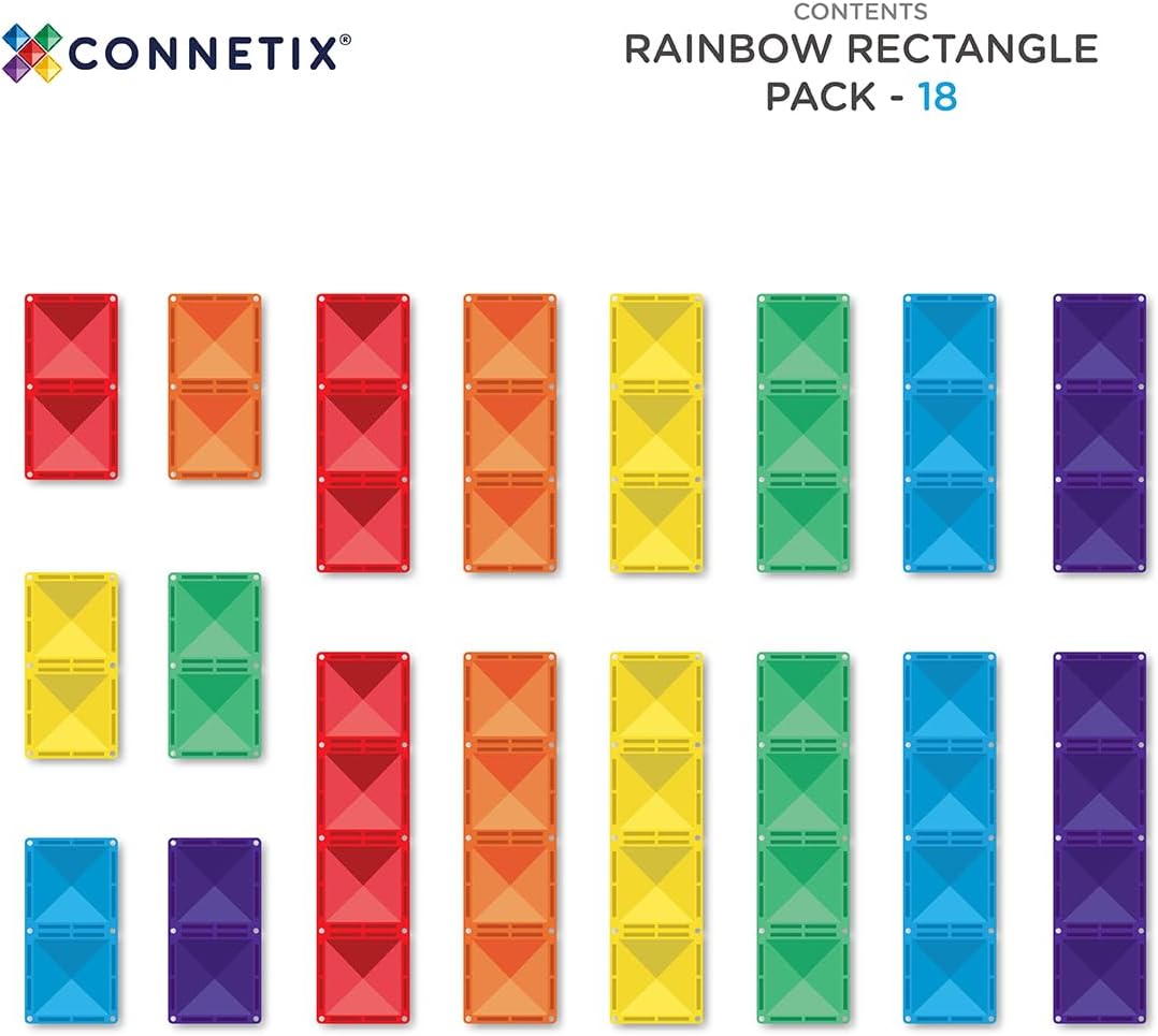 Rainbow Rectangle Pack 18 pc