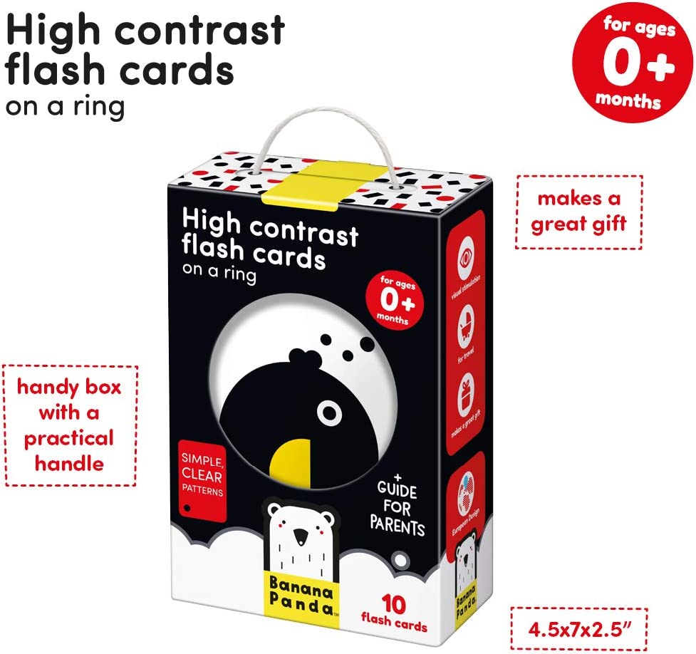 High Contrast Flash Cards on a Ring 0+