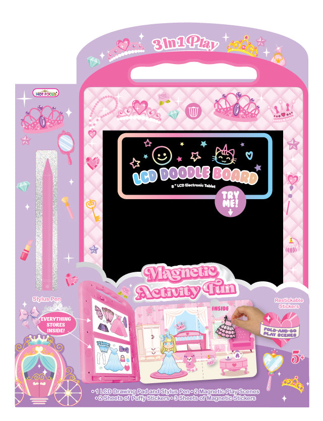 LCD Doodle Board and Magnetic Activity Fun Princess