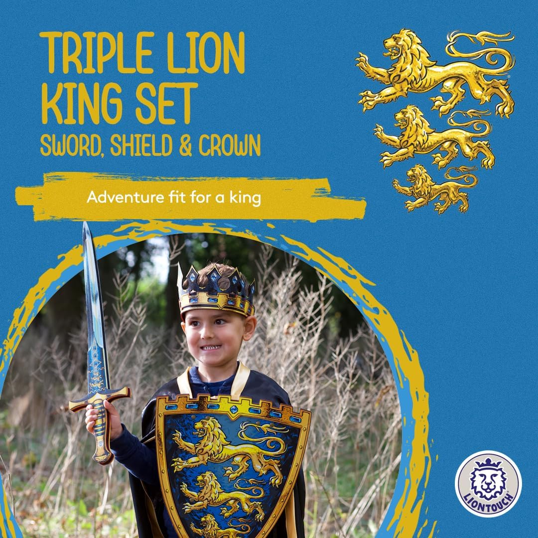 Triple Lion Set Shield & Sword Blue