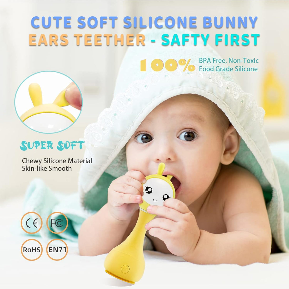 Smarty Bunny Rattle Yellow
