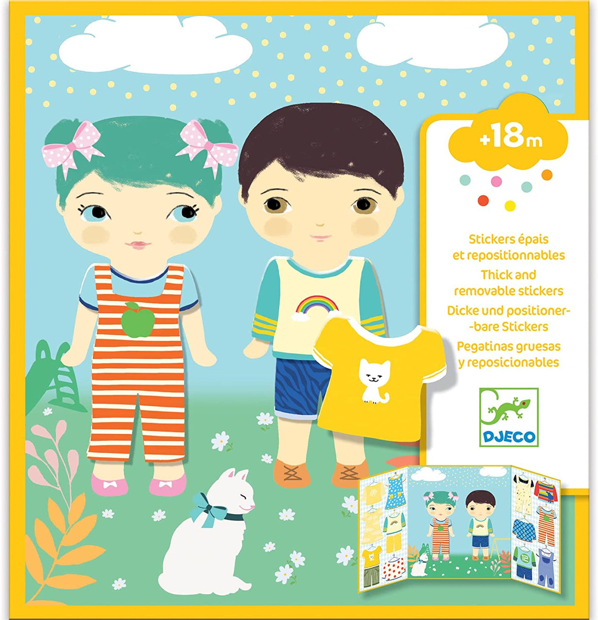 Djeco Clothes Toddler Repositionable Sticker Book Activity