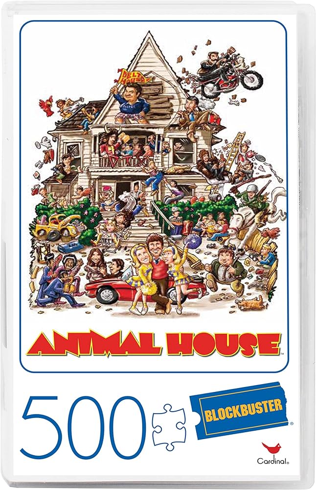 Animal House Movie 500-Piece Puzzle In Plastic Retro Blockbuster VHS Case