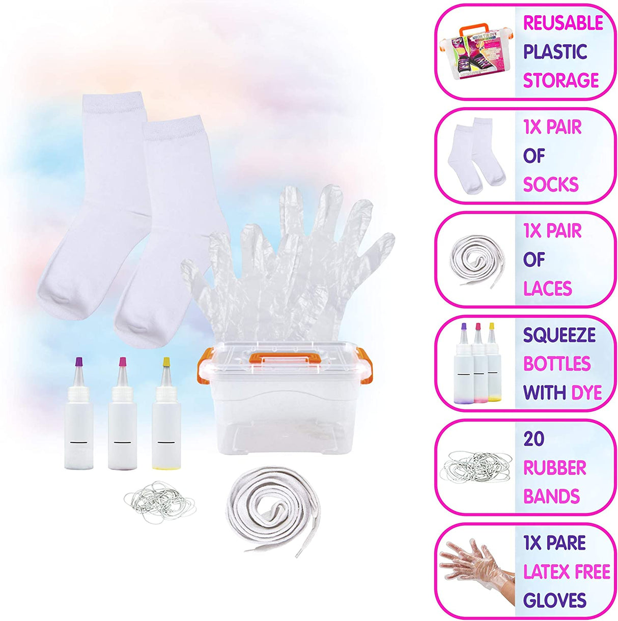 NEON TIE DYE SOCKS & SHOELACES KEEPER CRATE