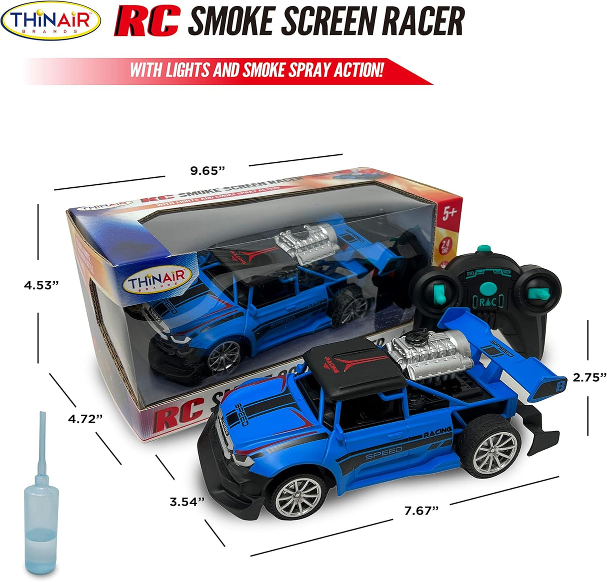 Hyper Drive RC Smoke Screen Racer Blue