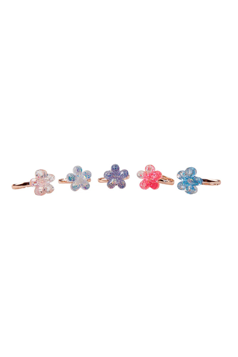 Boutique Shimmer Flower Ring Set 5 pieces