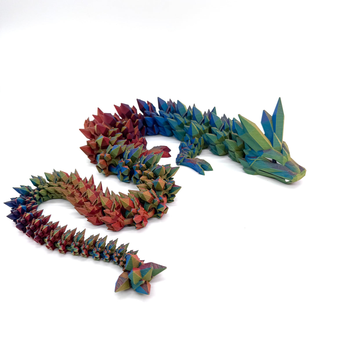 Bippits 3D Printed Jumbo Dragon Neon Tri-Color