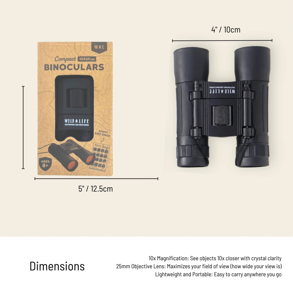 Compact Binoculars 10x25mm