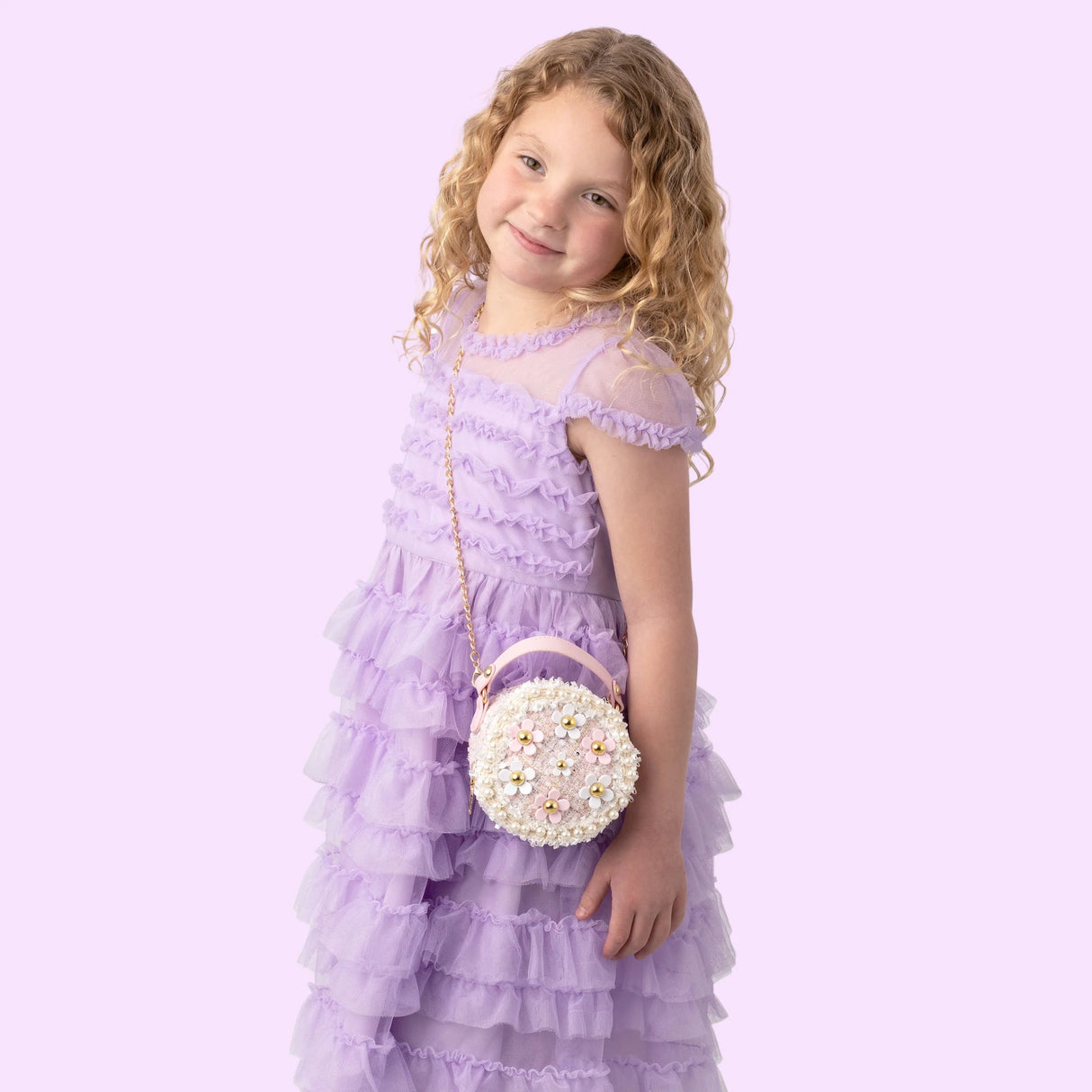 Flower Tweed Mini Purse