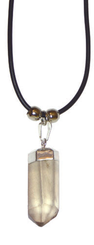 Pendant Polished Point Smokey Quartz on cord