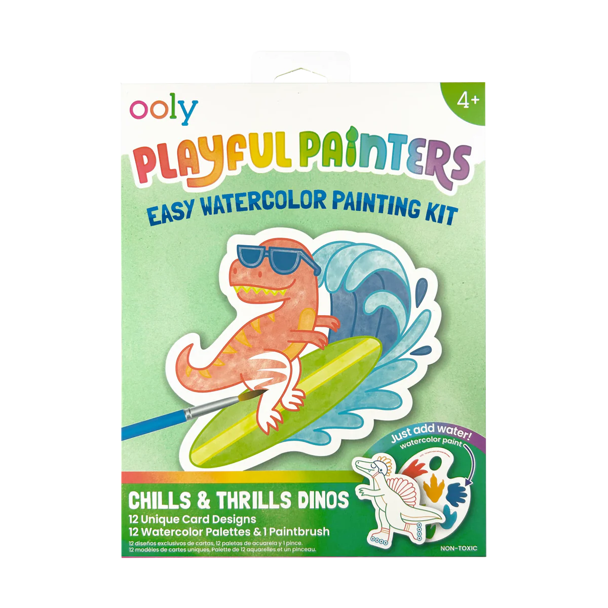 Playful Painters Chills and Thrills Dinos Easy Watercolor Painting Kit