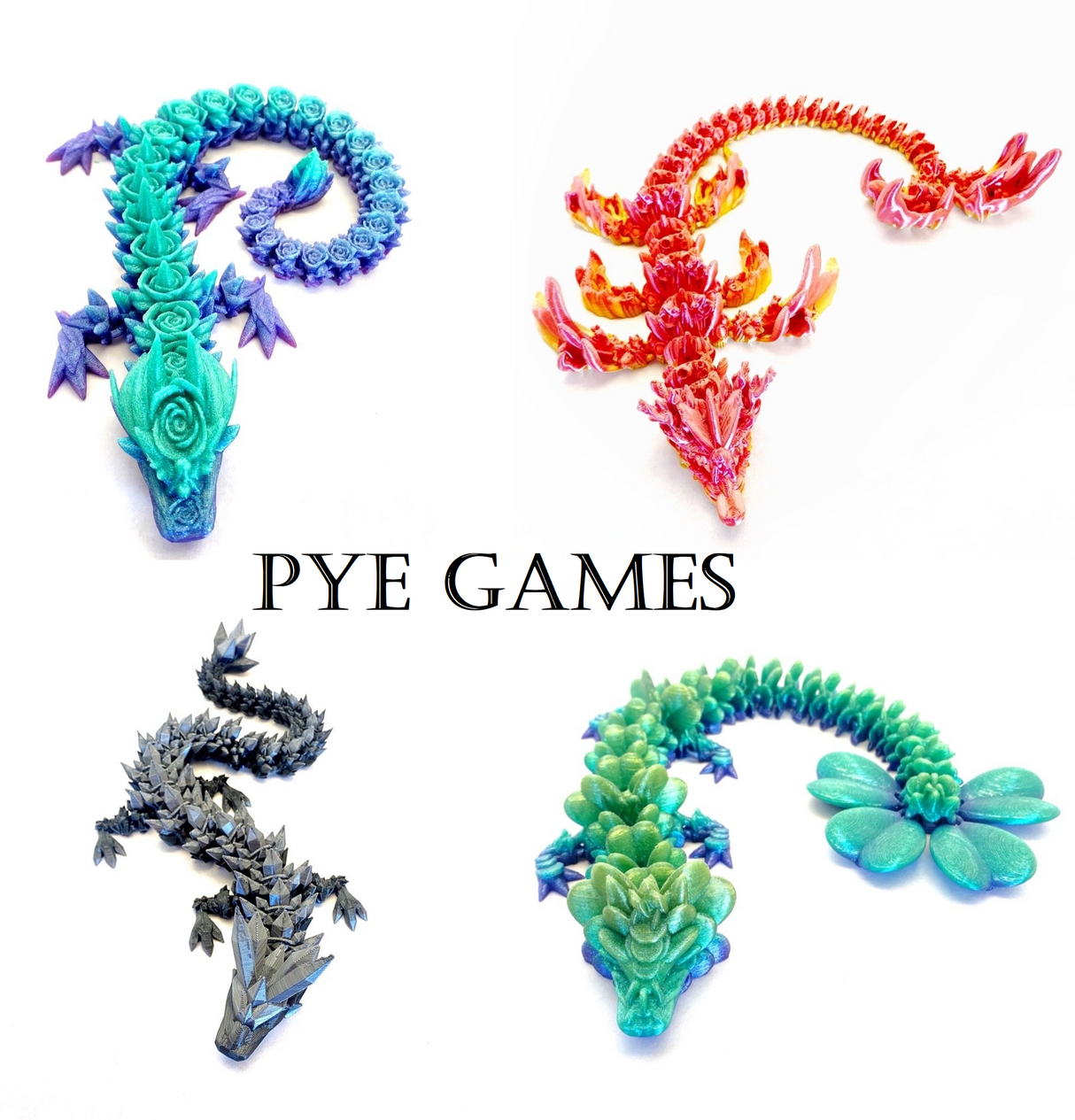 Medium Mystery Dragon 3D Printed