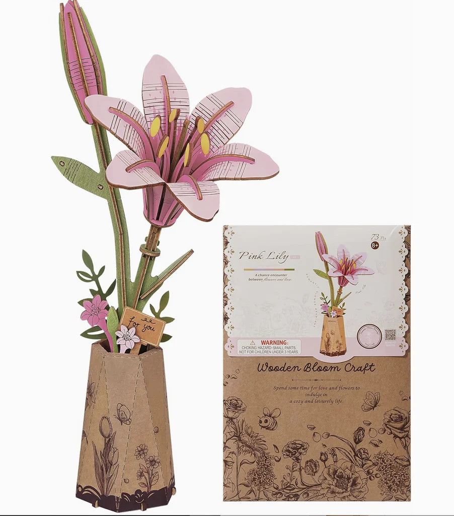Pink Lily Wooden Bloom Craft