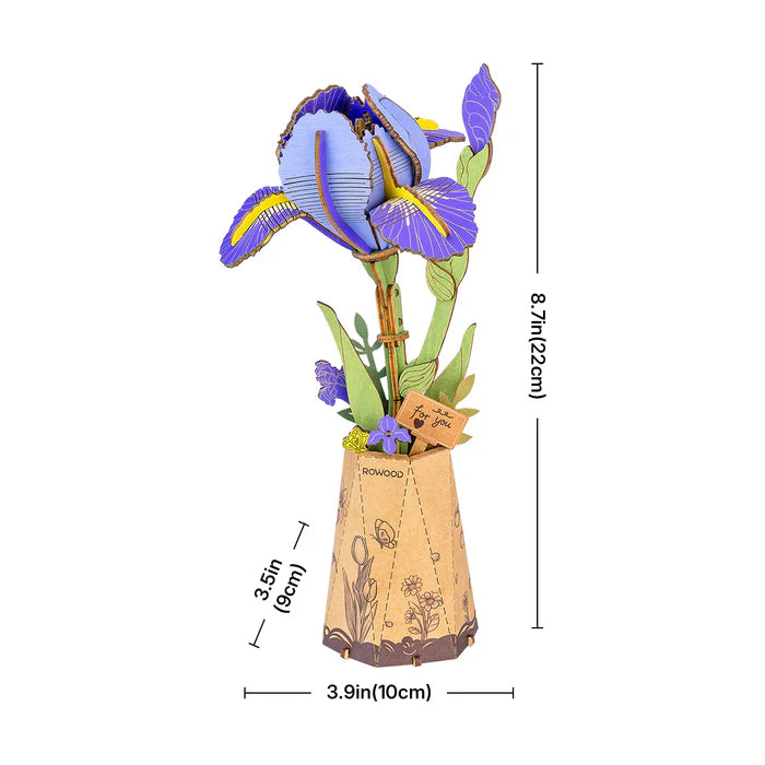 Purple Iris Wooden Bloom Craft