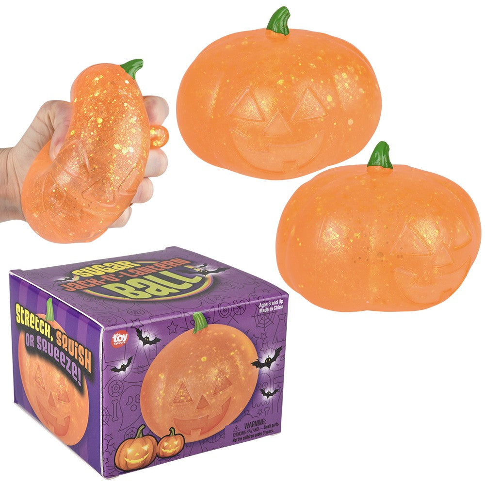 Jack O Lantern Squeezy Sugar Ball 3.75"