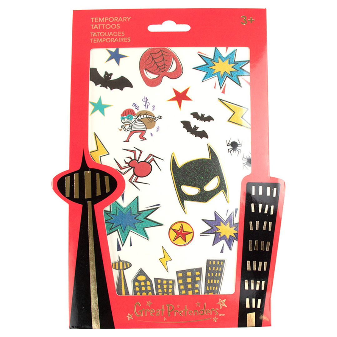 Great Pretenders Superhero Temporary Tattoos
