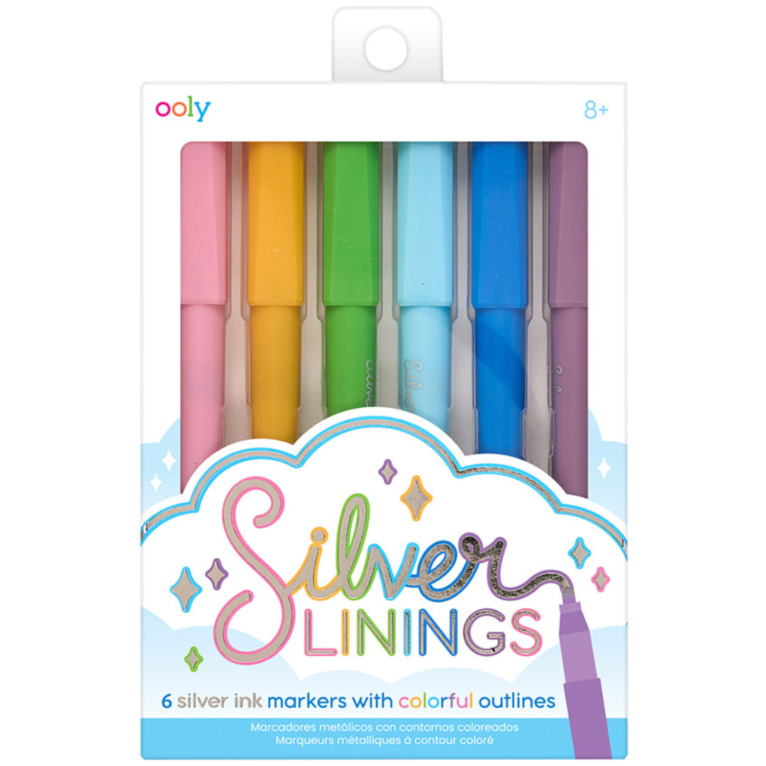 Silver Linings - Silver Ink Markers with Outlines - Set of 6