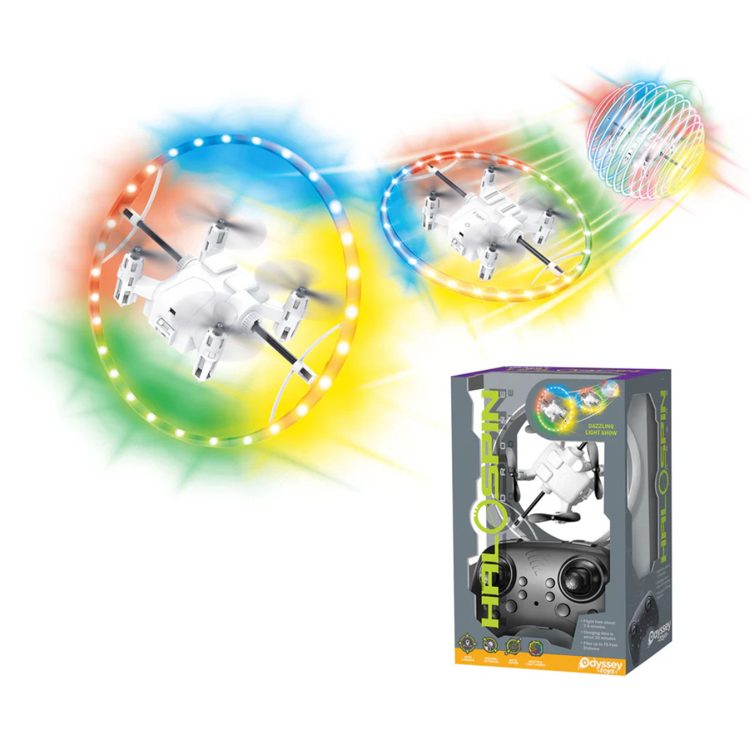HaloSpin Rotating Light Ring Drone