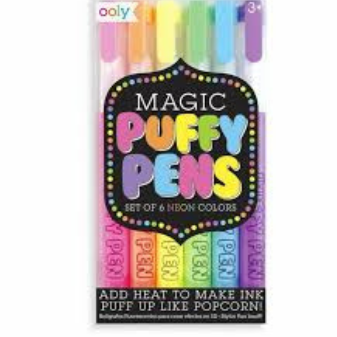 Magic Puffy Neon Pens Set of 6