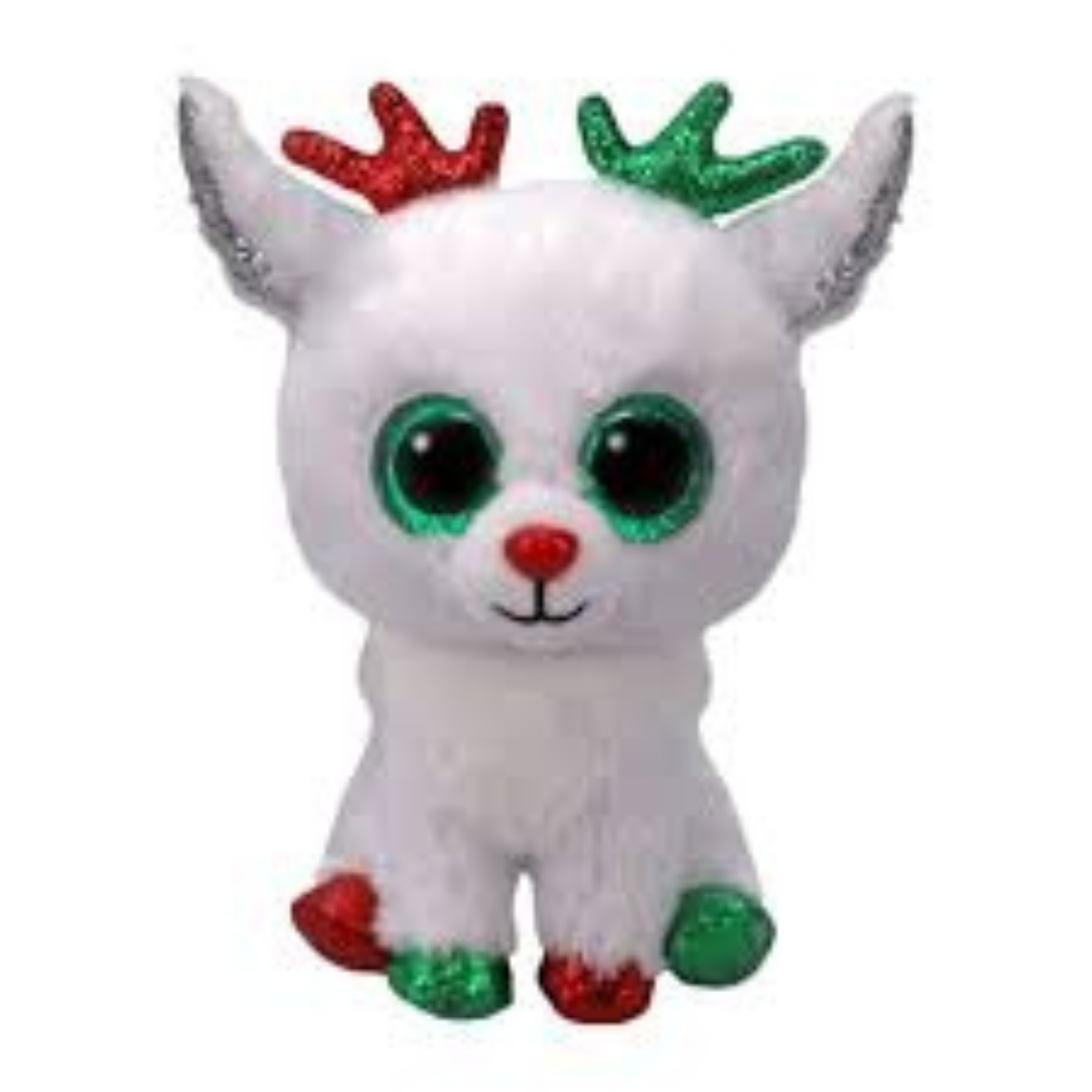 Snowdrop Small Beanie Boos White Holiday Reindeer