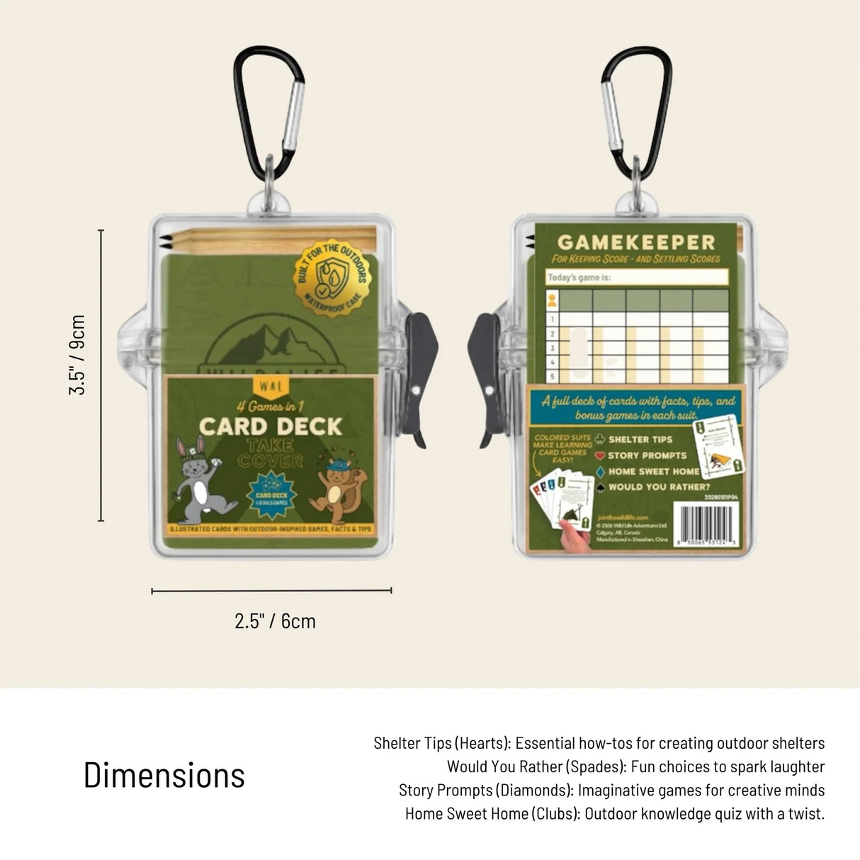 Take Cover Card Deck with 4 Games