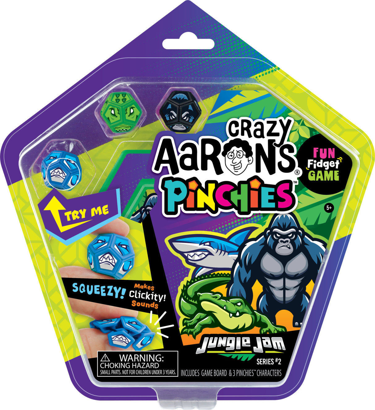 Pinchies Board Game - Jungle Jam - Shark, Gorilla, Crocodile (sold in an assortment case pack)