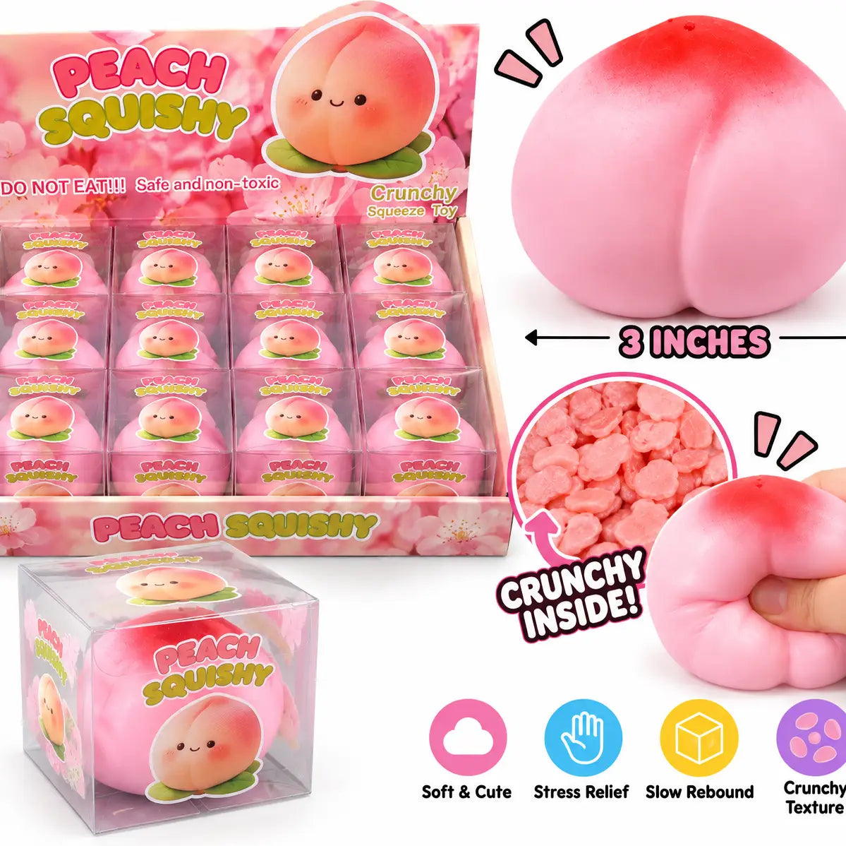 Crunchy Peach Squishy 3"