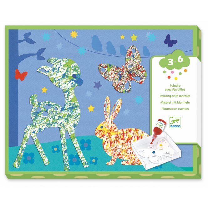 Painting with Marbles Forest Animals