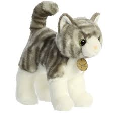 Grey tabby Cat 10"