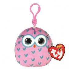 Squish Clip Winks Owl Pink