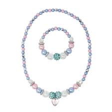 Ice Princess Pearl Necklace and Bracelet Set