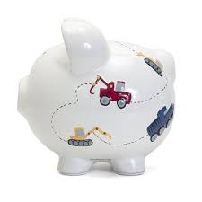 White Construction Piggy Bank