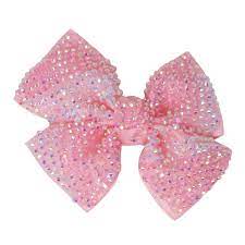 Pink Rhinestone Bow Hair Clip