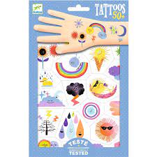 DJECO Weather Emojis Temporary Tattoos